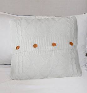 White Crochet Pillow Cover