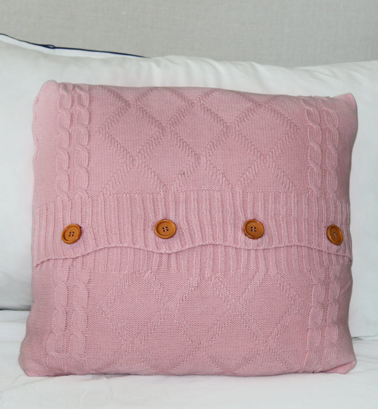 Pink Crochet Pillow Cover