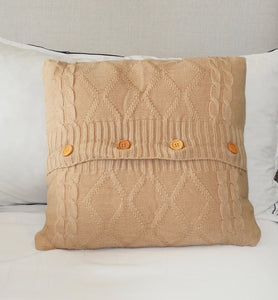 Beige Crochet Pillow Cover