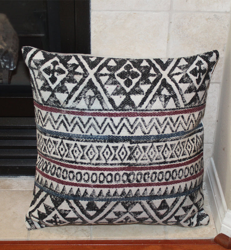 Neutral Black Stripe Throw Pillow Cover