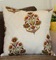 Red and Green Floral Quilted Throw Pillow Cover