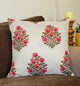 Pink Floral Bunches Quilted Throw Pillow Cover