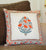 Blue and Orange Floral Linen Cushion Cover