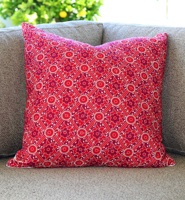 Moroccan Mosaic Quilted Throw Pillow Cover