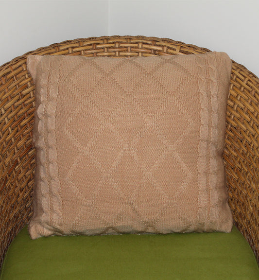 Beige Crochet Pillow Cover