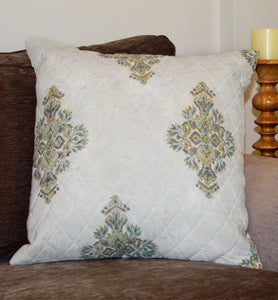 Pastel Patterned Quilted Throw Pillow Cover