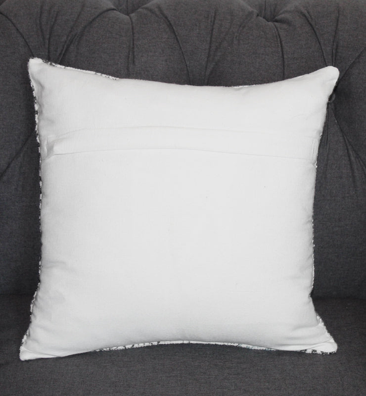 Distressed Black and Blue Geometric Print Handmade Throw Pillow Cover