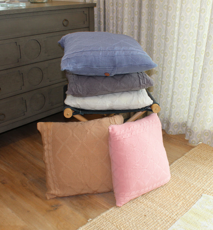 Beige Crochet Pillow Cover