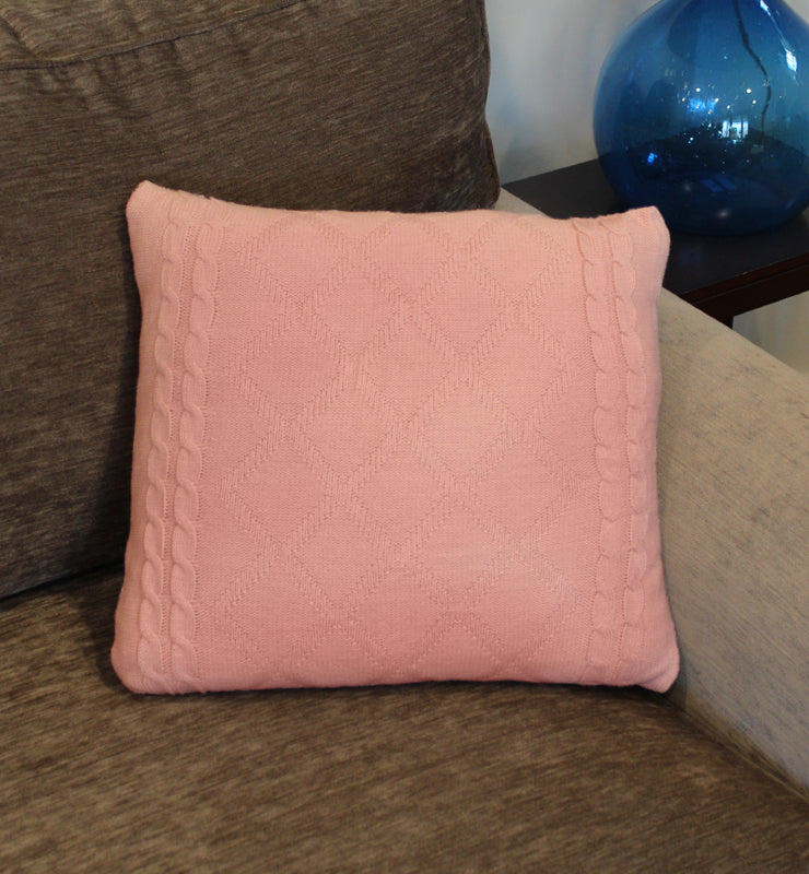 Pink Crochet Pillow Cover