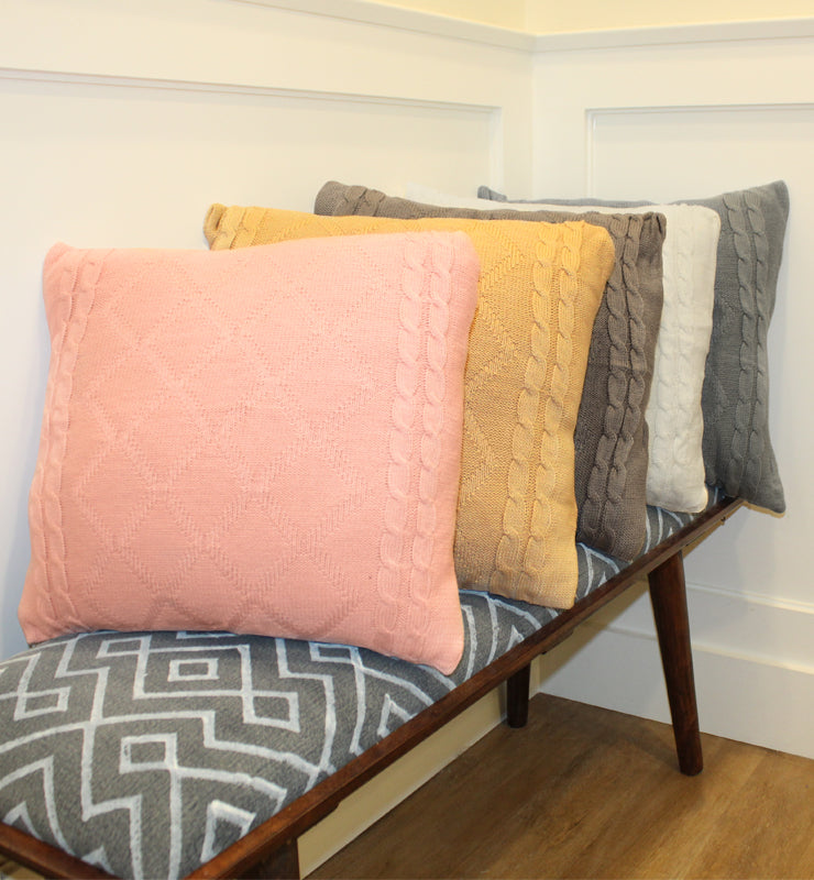 Pink Crochet Pillow Cover