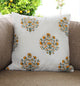 Quilted Yellow and Green Floral Throw Pillow Cover