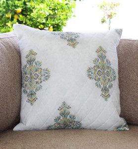 Pastel Patterned Quilted Throw Pillow Cover