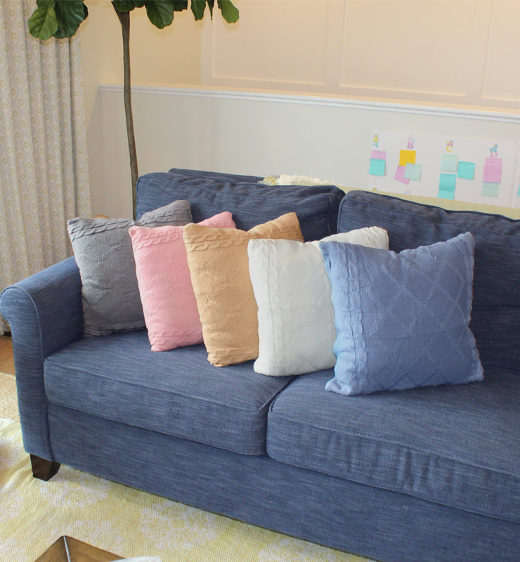 White Crochet Pillow Cover