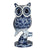 Hyperrealistic Navy and White Hand-painted Owl Figurine