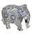 Hand-painted Navy and White Wooden Elephant Figurine