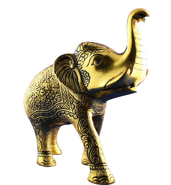 Carved Oxidised Brass Elephant – Little Elephant