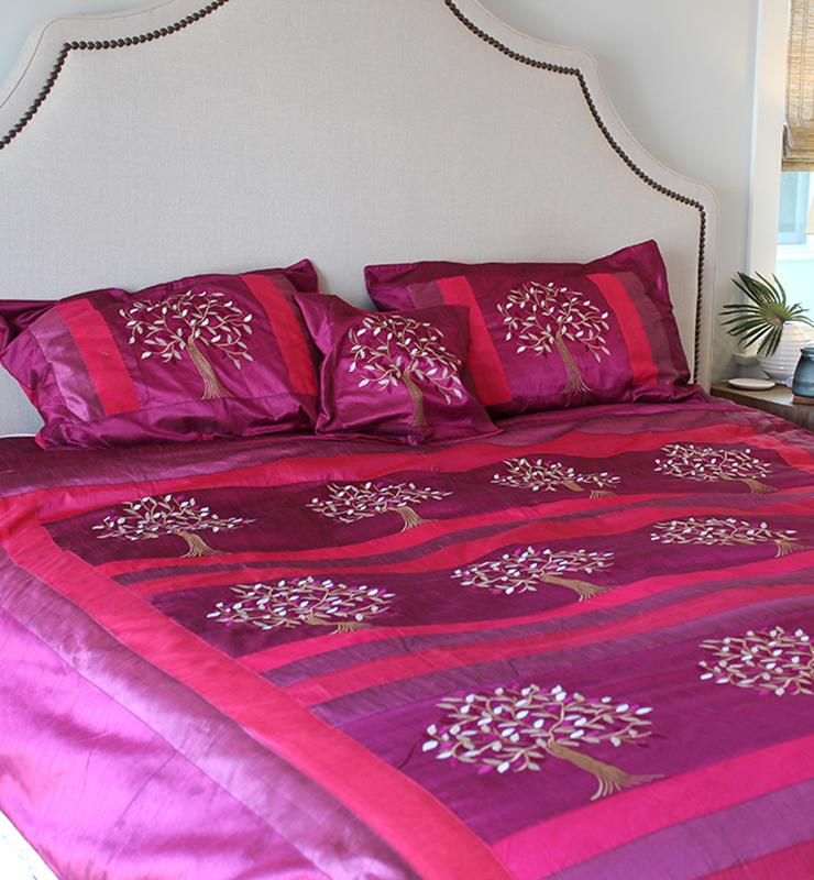 Silk Tree Of Life Bedspread Set - Little Elephant