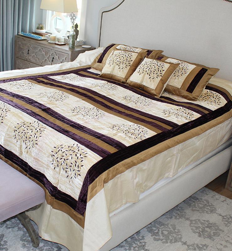 Velvet Tree Of Life Bedspread Set - Little Elephant