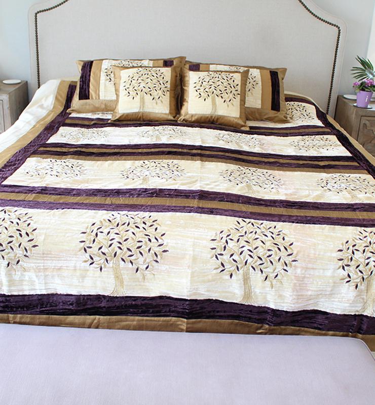 Velvet Tree Of Life Bedspread Set - Little Elephant
