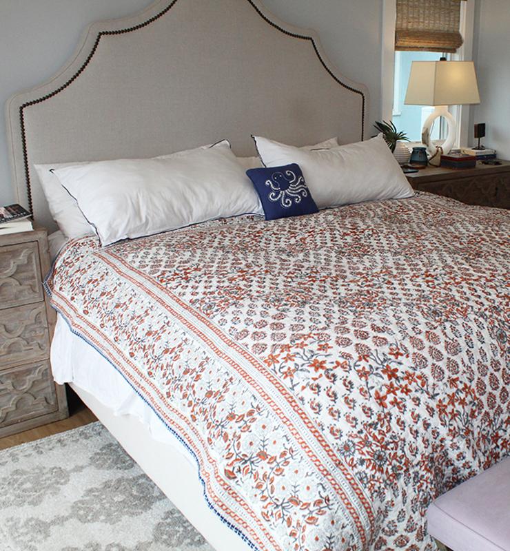 Chintz Pattern Block Print Bedspread Set - Little Elephant