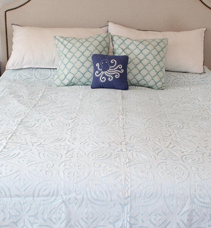 Applique Cut Work Bedspread - Little Elephant