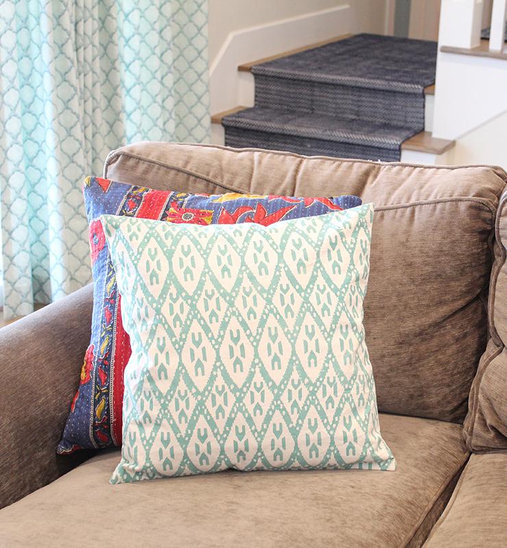 Block Print Canvas Cushion Cover - Little Elephant