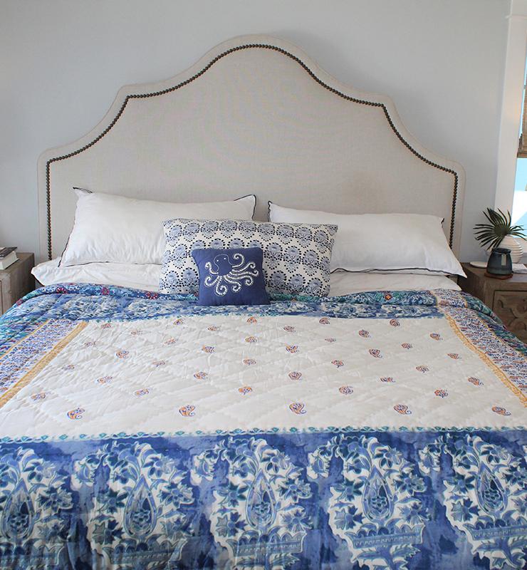 Cotton Quilt With Abstract Floral Design - Little Elephant