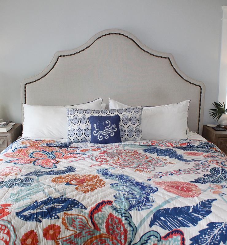 Cotton Quilt With Bold Playful Florals - Little Elephant