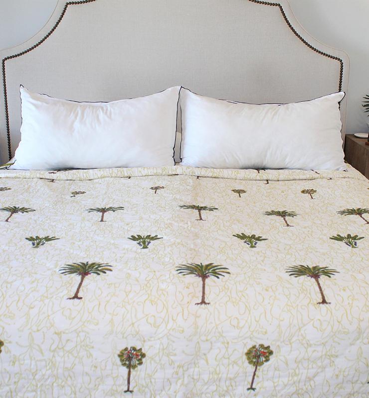 Serenity Palm Cotton Quilt - Little Elephant