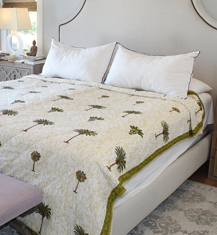 Serenity Palm Cotton Quilt - Little Elephant