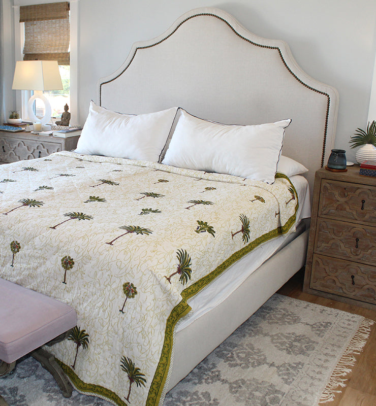 Serenity Palm Cotton Quilt - Little Elephant