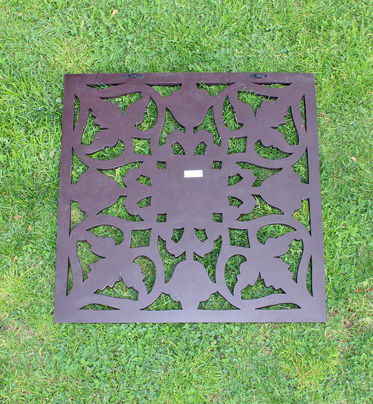 Carved Wooden Wall Panel – Square Floral Scroll Design