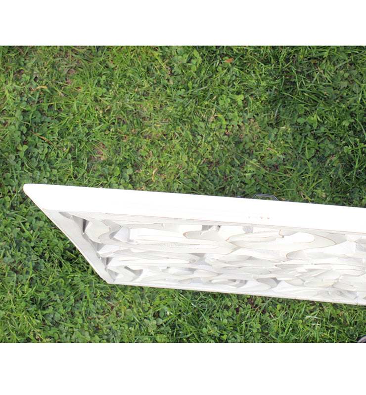 Carved Wooden Wall Panel – Square Floral Scroll Design