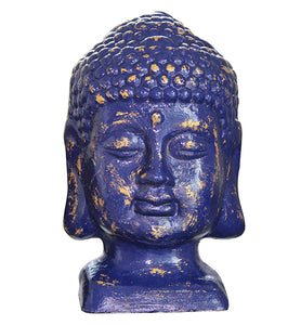Blue and Gold Buddha Head - Little Elephant