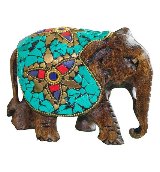 Turquoise Mosaic Elephant - Little Elephant