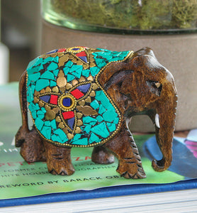 Turquoise Mosaic Elephant - Little Elephant