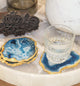 Blue Agate Coaster with Gold Trim - Little Elephant