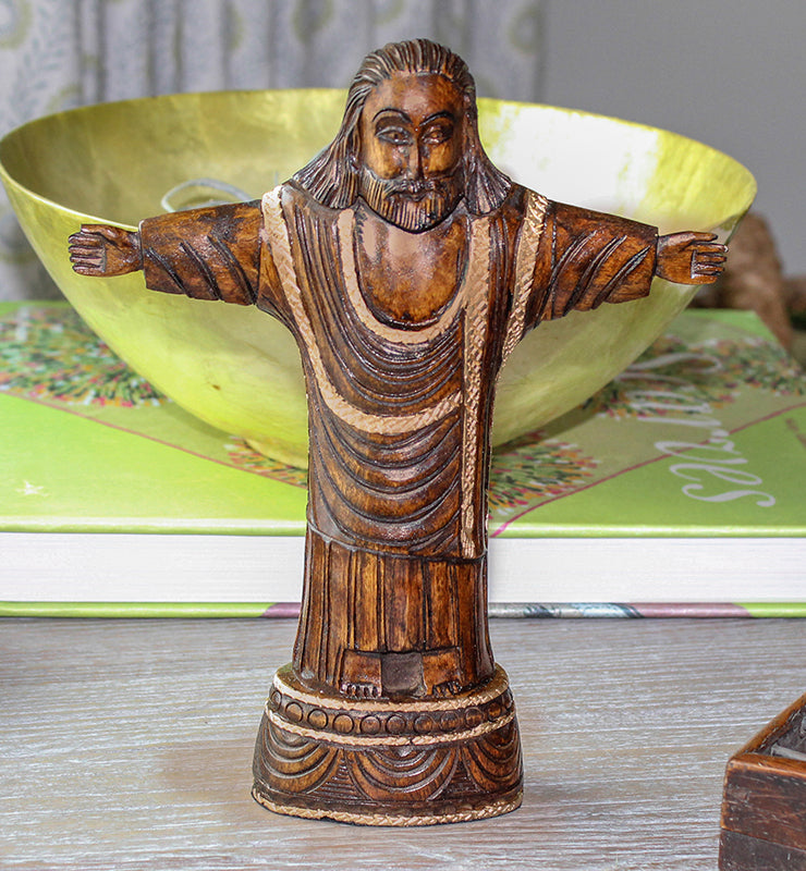 Wood Carved Jesus Figurine - Little Elephant