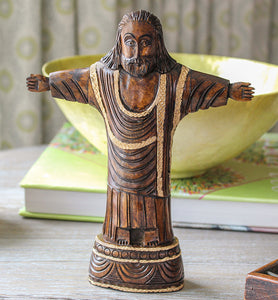 Wood Carved Jesus Figurine - Little Elephant
