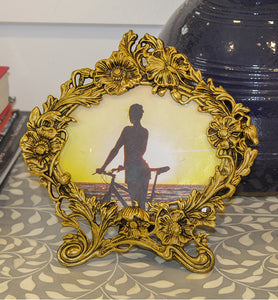 Ornate Brass Oval Picture Frame - Little Elephant