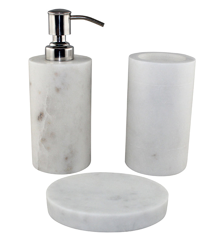 White Marble Bathroom Set of Three - Little Elephant