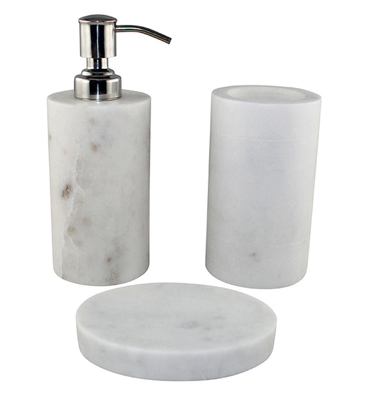 White Marble Bathroom Set of Three - Little Elephant