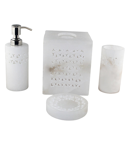 White Marble Bathroom Set of Four - Little Elephant