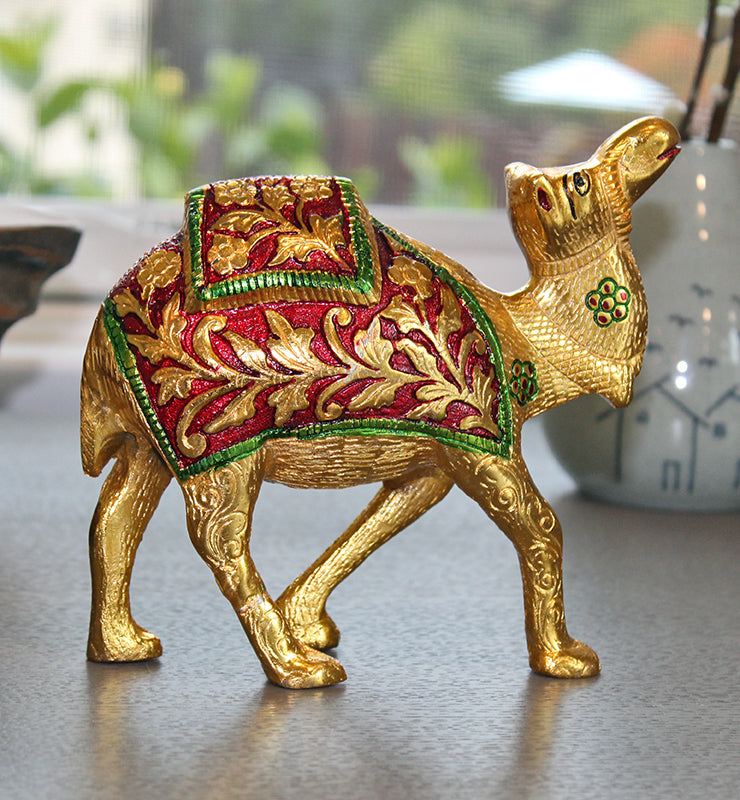 Etched Brass Camel Figurine