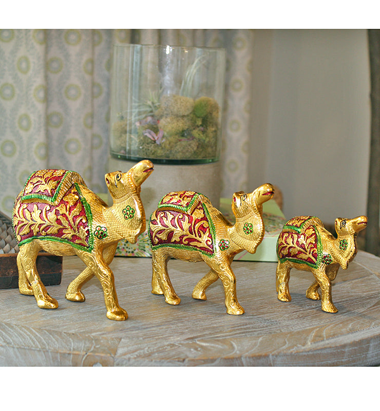 Etched Brass Camel Figurine