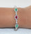 Sterling Silver Ruby and Emerald Bracelet with Cubic Zirconia - Little Elephant