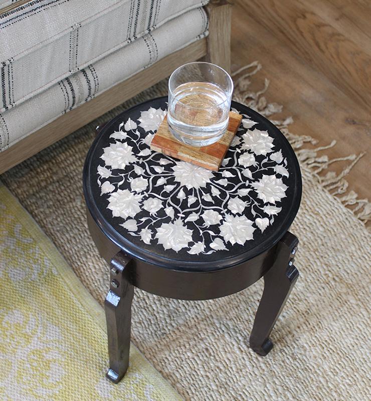 Black Marble End Table - Little Elephant
