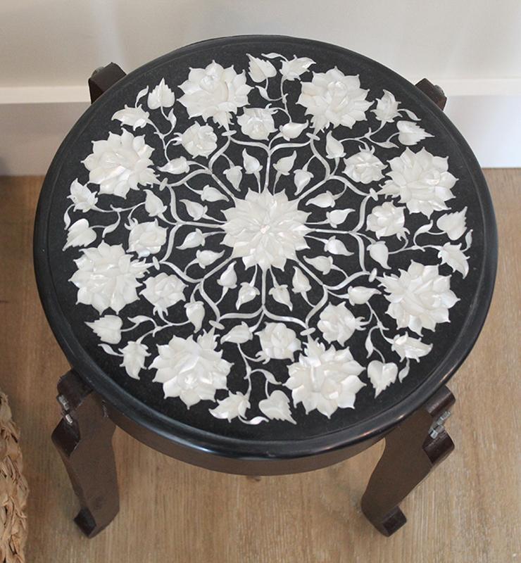 Black Marble End Table - Little Elephant
