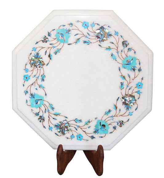 Octagon Pietra Dura Marble Table - Little Elephant