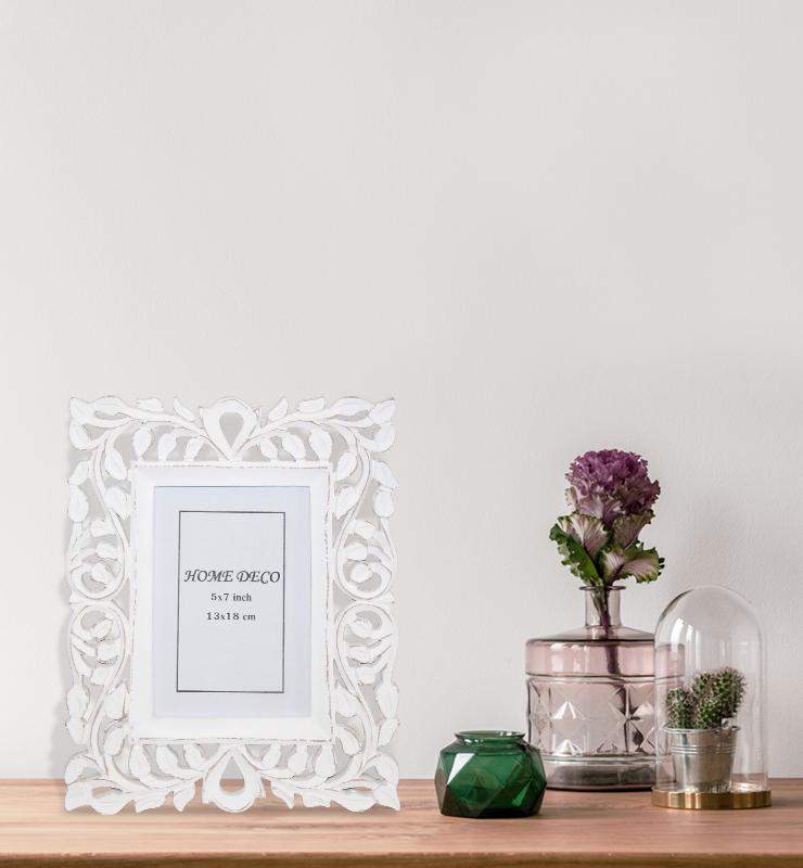 Hand-carved Negative Space Trellis Picture Frame